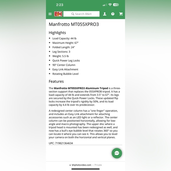 Manfrotto MT055XPRO3 tripod - Picture 8 of 8